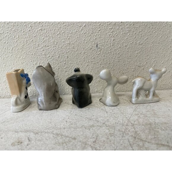 Set Of 5 Vintage Miniature Ceramic Animal Figurines - Cat, Mouse, Rabbit - Picture 5 of 11